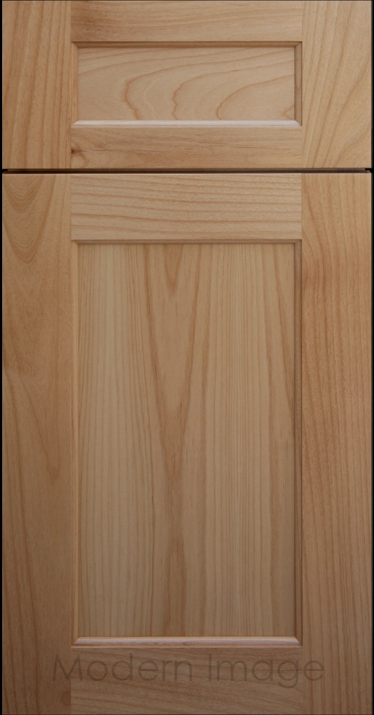 Close-up of our  Carlsbad II Shaker style cabinets with a warm Honey stain.